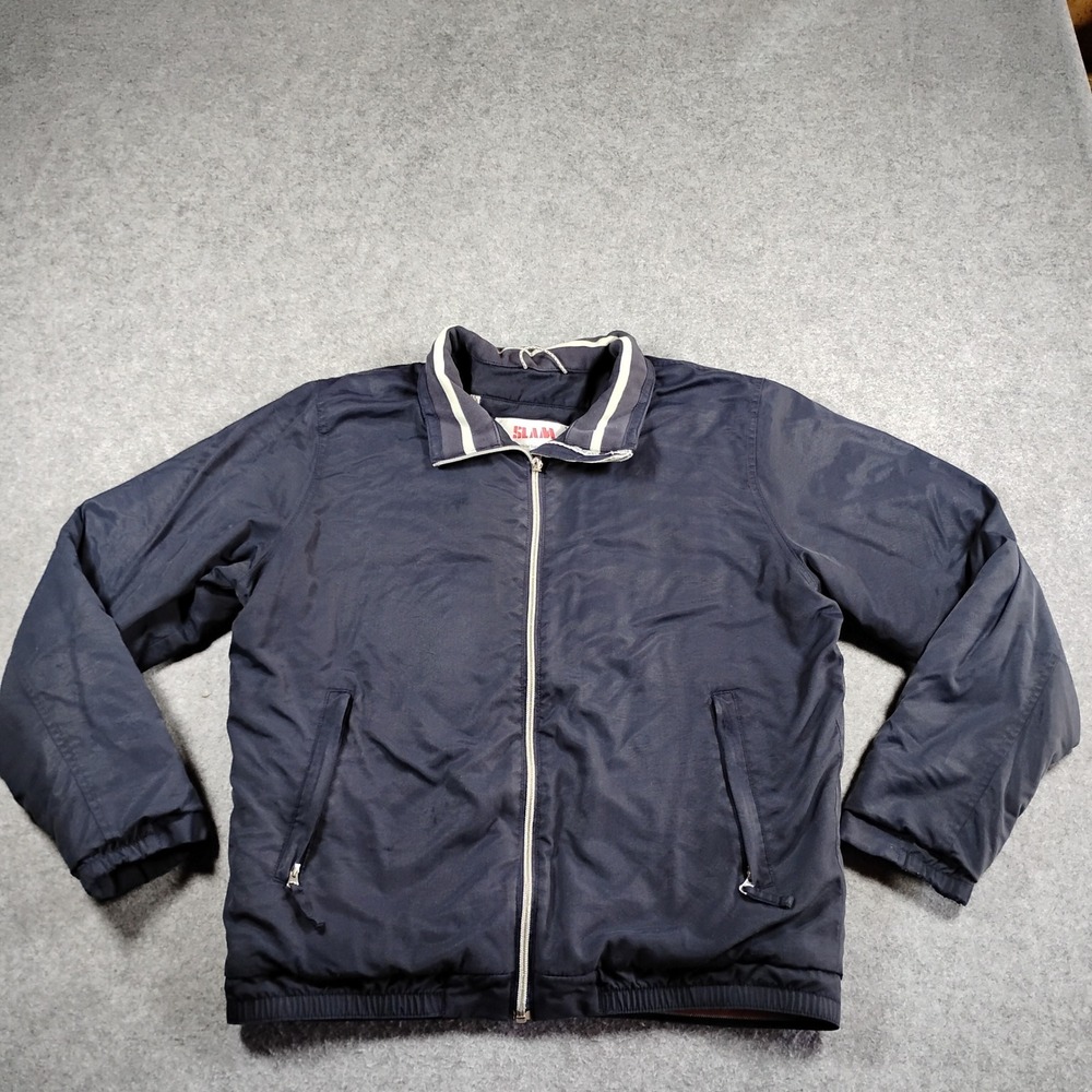 SLAM BMW Oracle Racing Jacket Mens Small Navy Blue Italian Design Zip Up